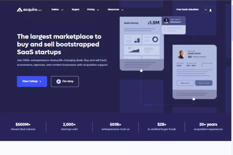 home page of Acquire