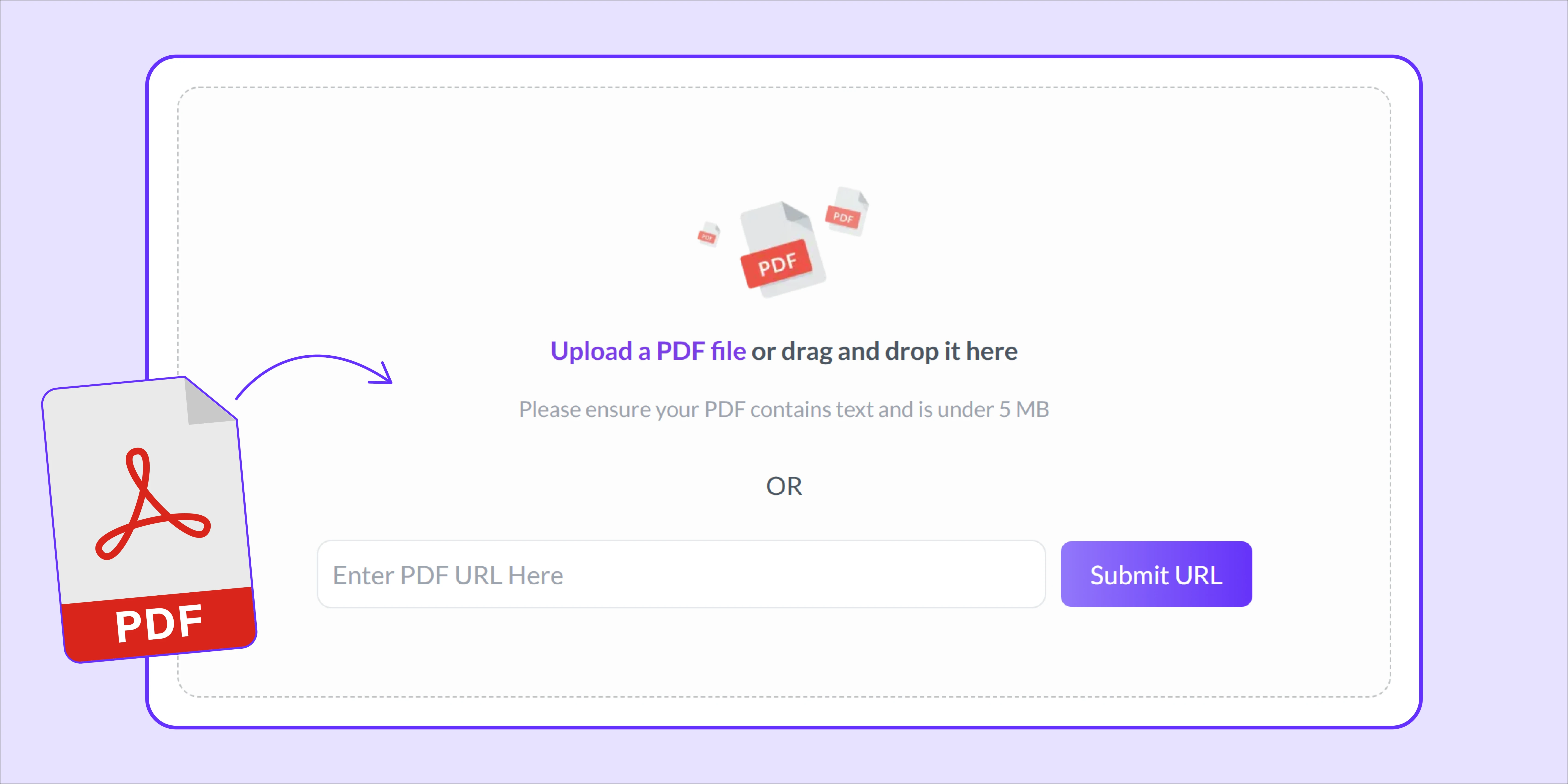 Upload the PDF document and wait for the chatbot to understand, analyze and get trained about the PDF.