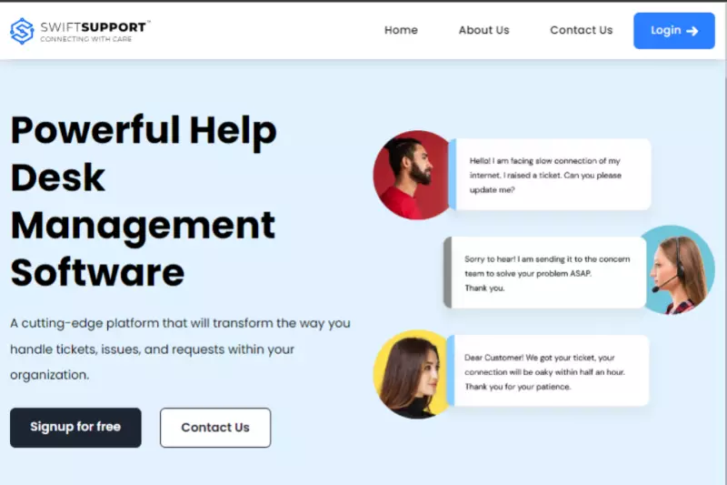 HOME PAGE OF SwiftSupport