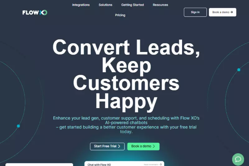 home page of Flow XO