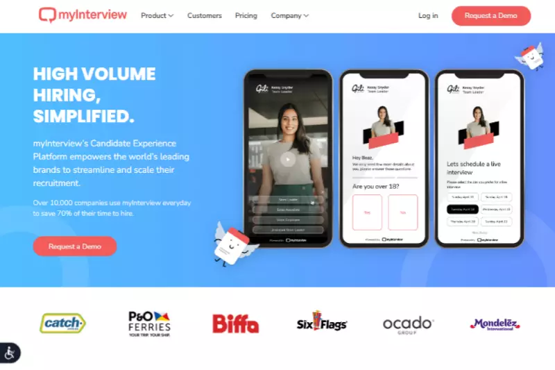 home page of myInterview