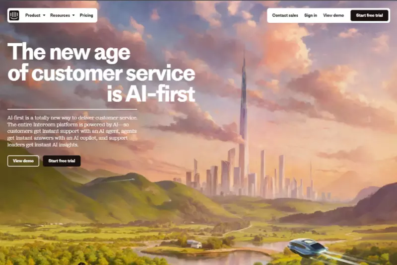 home page of Intercom