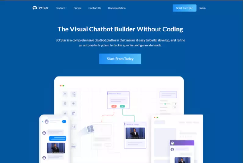 home page of BotStar