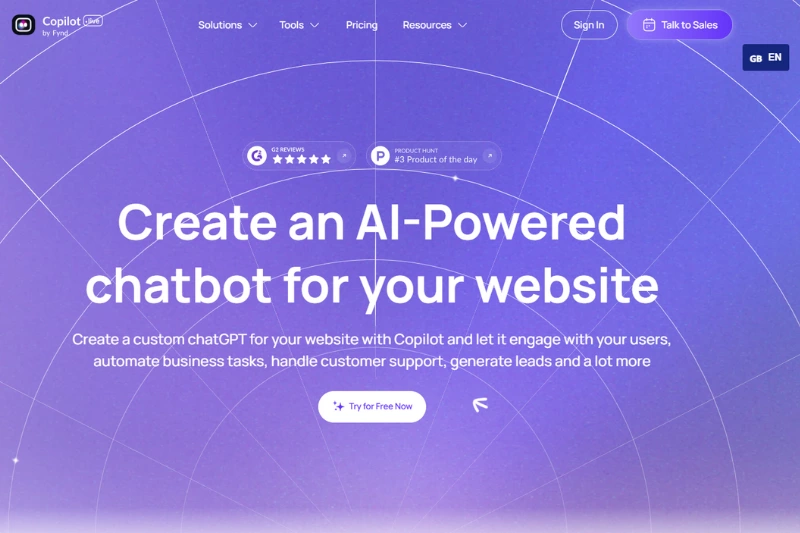 home page of Copilot.Live