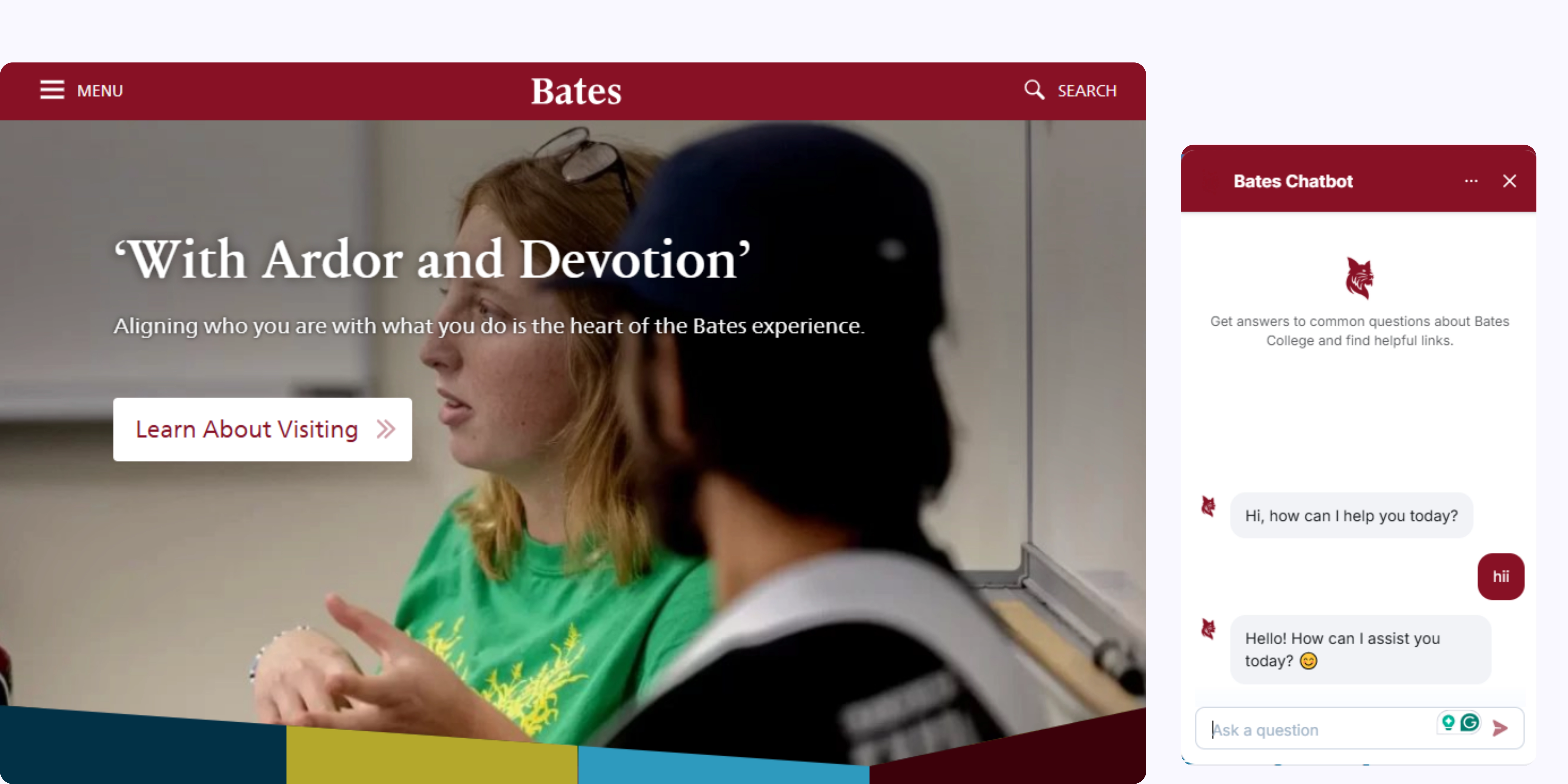 home page of Bates