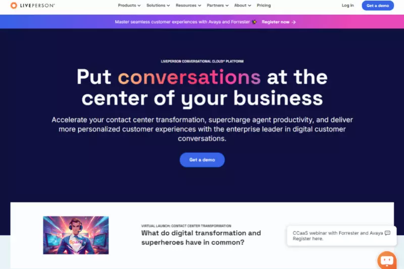 home page of LivePerson