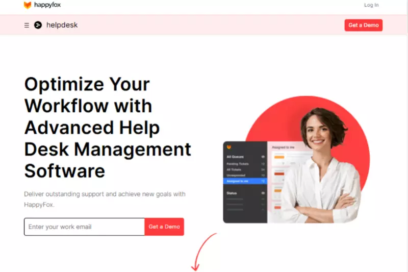 home page of Happyfox