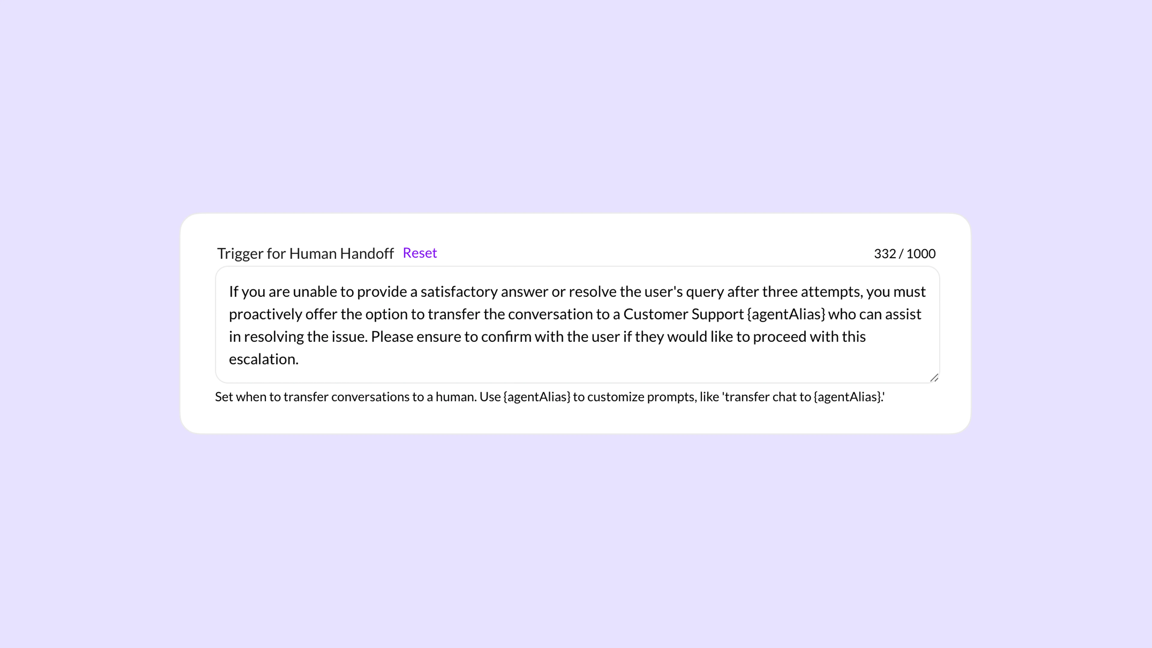 Set up human handovers