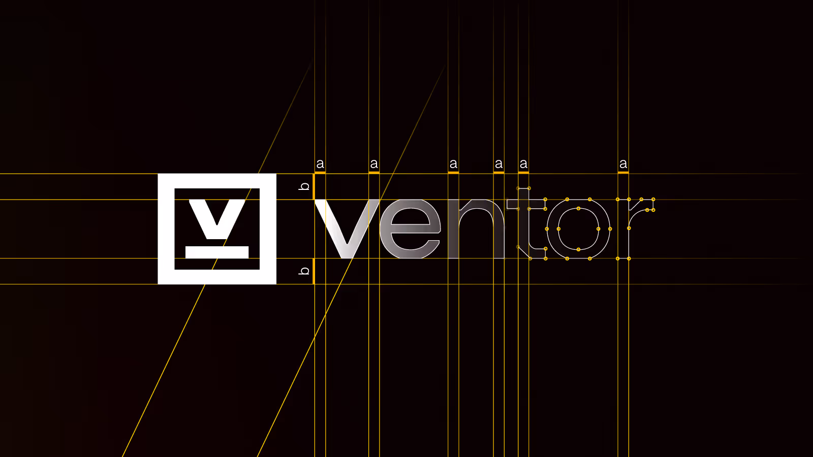 Grid construction of the full Ventor logotype