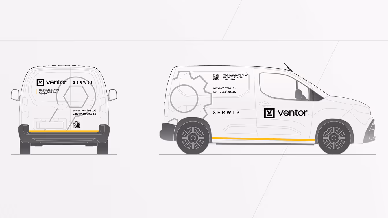 Service vehicle wrap concept designed in the Ventor brand colors