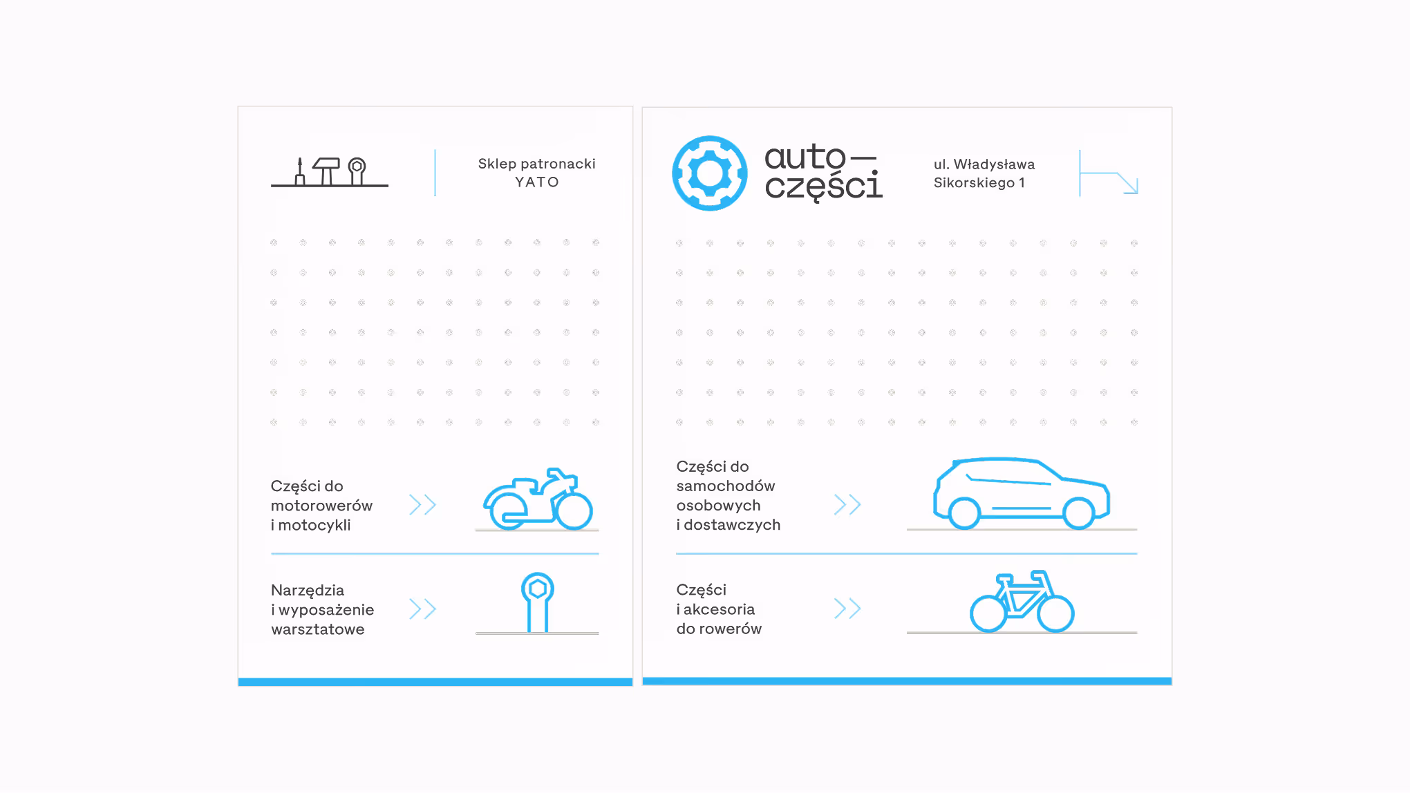 Detail of the storefront graphic designed for Auto-Części