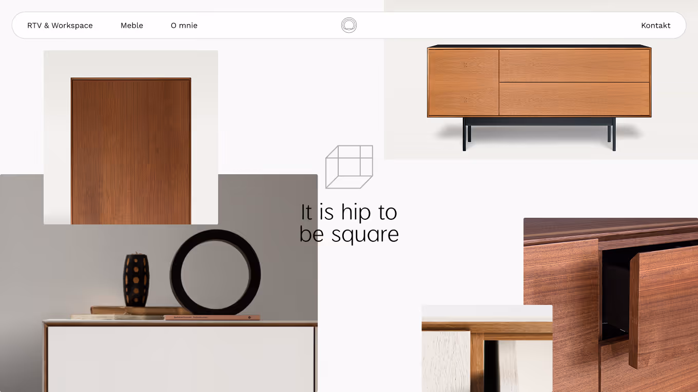 Desktop view of the FUNA website showing the Lucca Cube animation, a sub-line of the Lucca series with right-angled fronts replacing the original arched ones