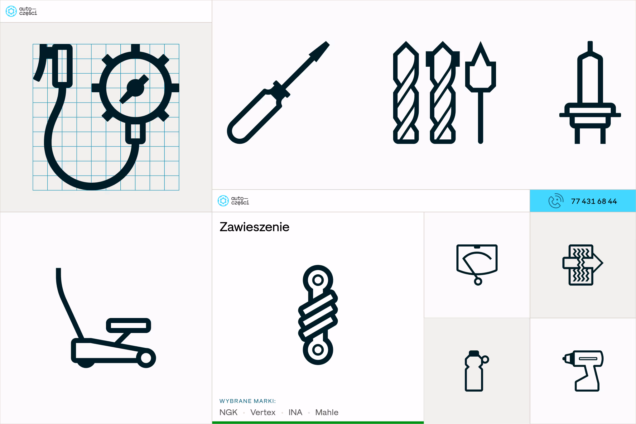 Auto-części pictogram set in use