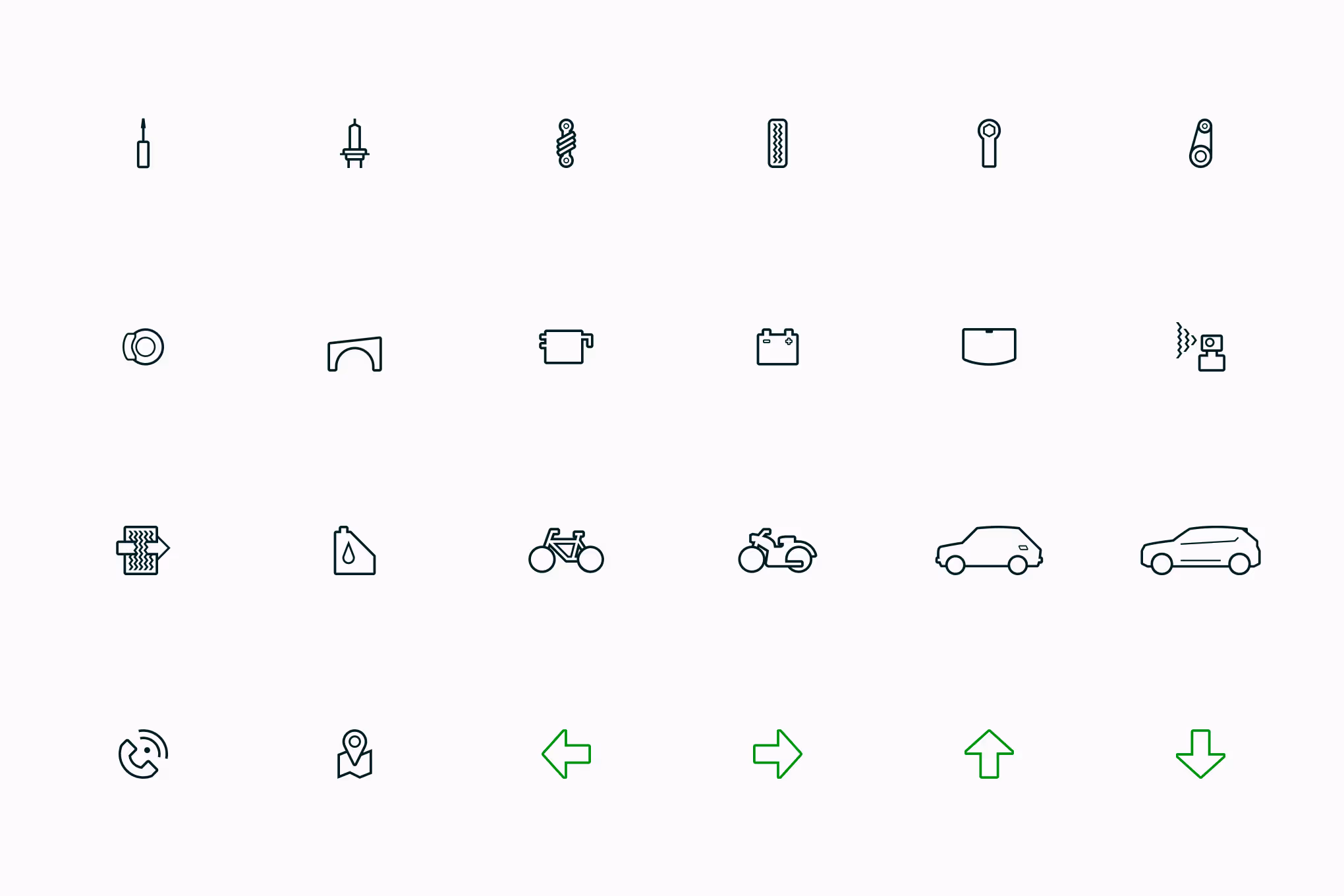 Auto-części pictogram set