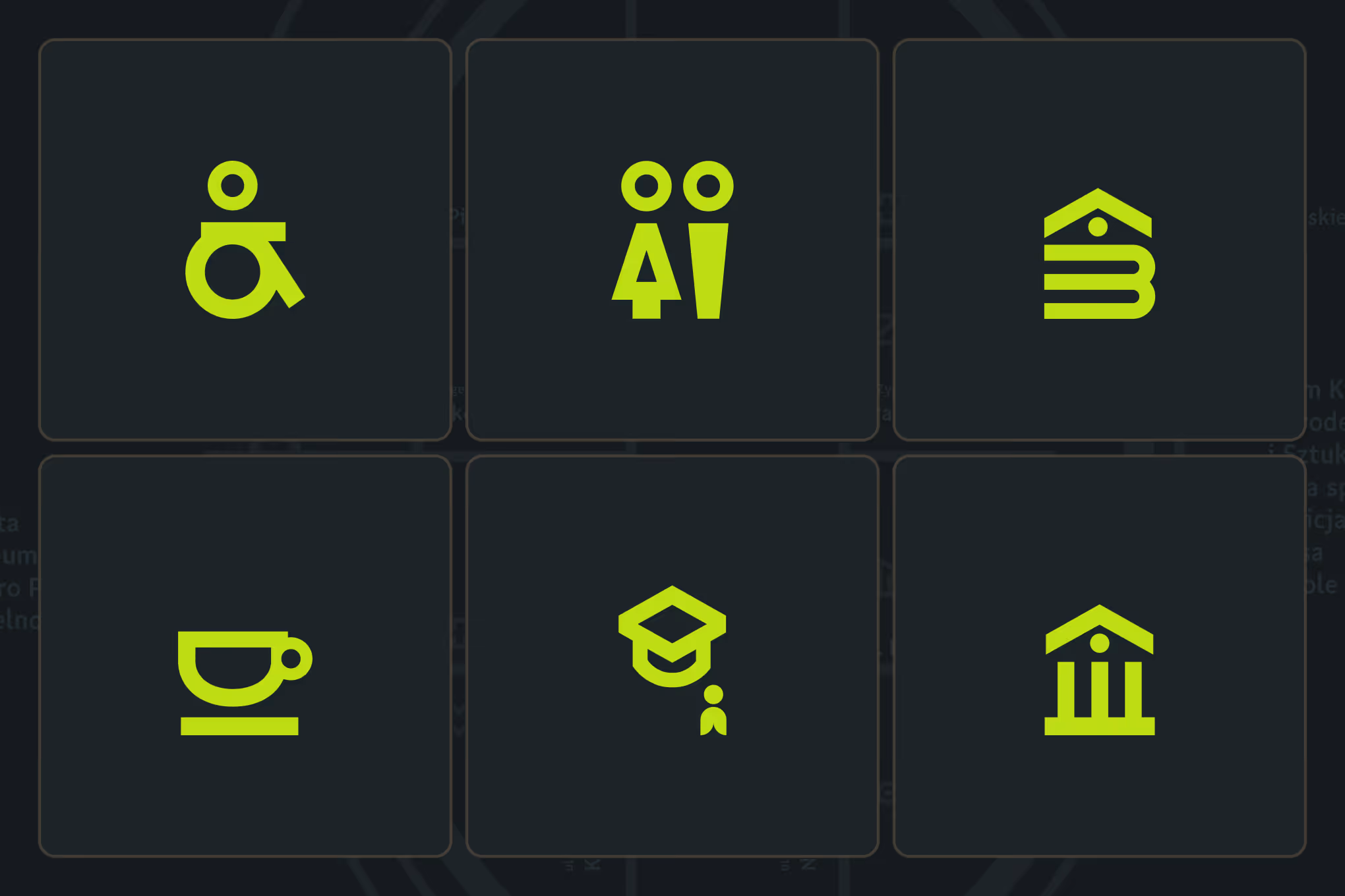 Paczków pictogram set: city location icons