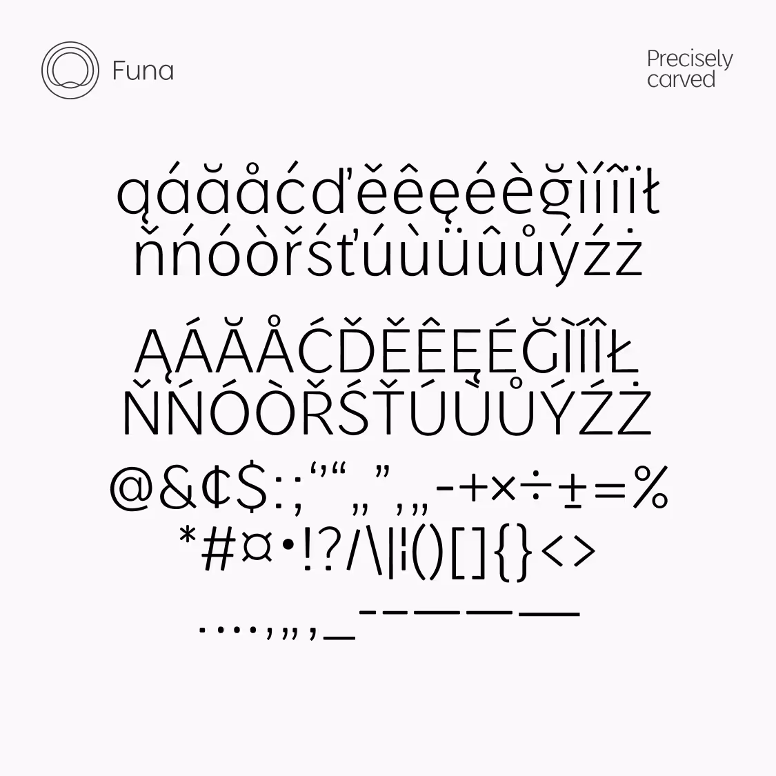 FUNA typeface — diacritic characters