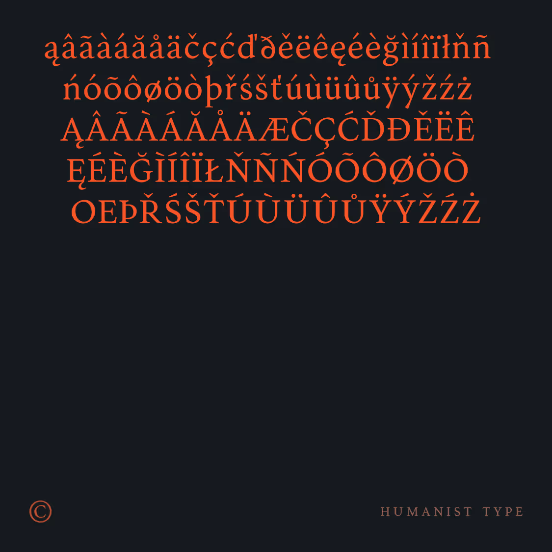CESAR typeface — full diacritic set