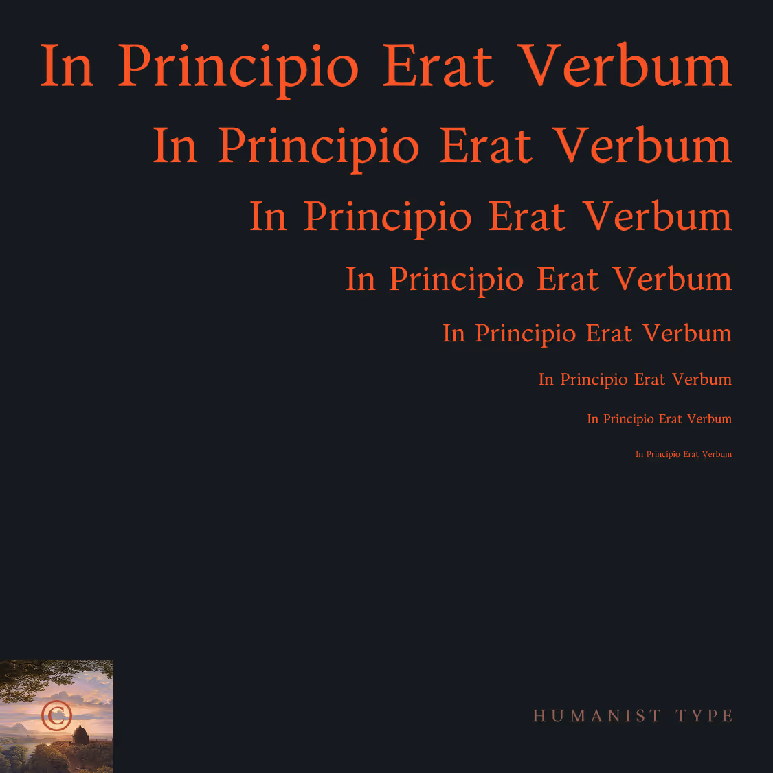 CESAR typeface — In principio erat verbum at multiple scales