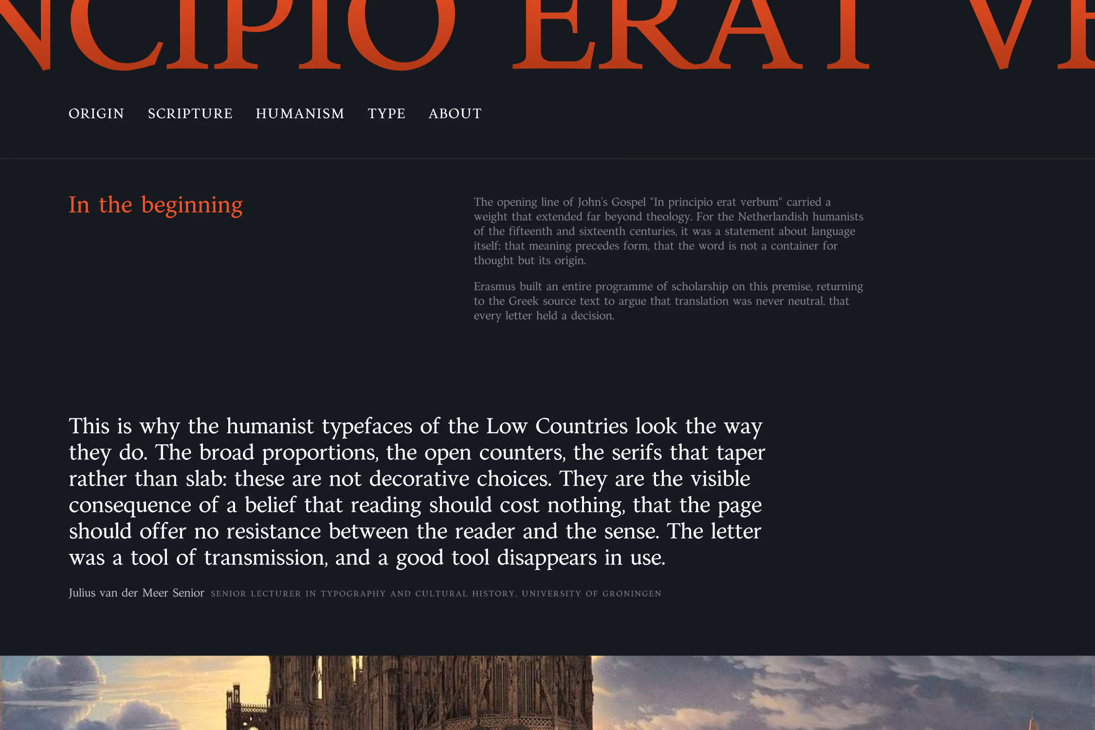 CESAR typeface — article layout specimen on desktop