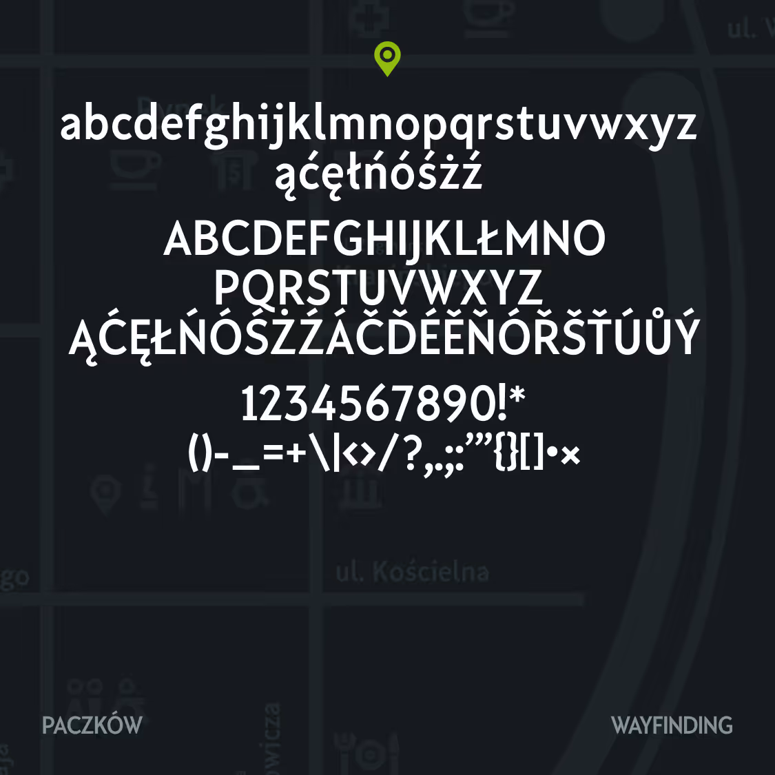 Paczków Wayfinding — full condensed character set