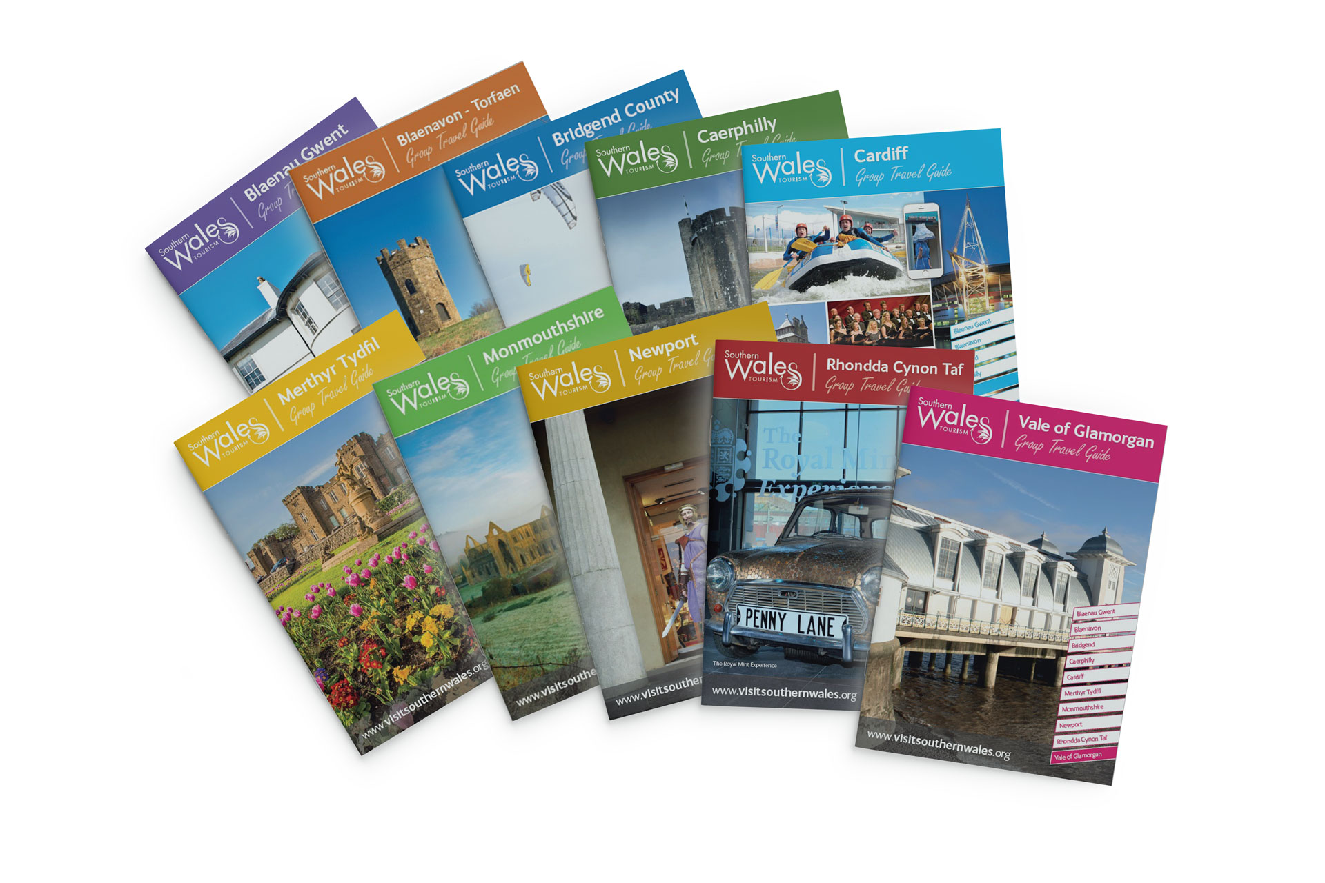 A spread of visitor guides