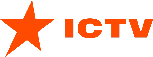 Orange five-pointed star next to the bold letters ICTV in orange.