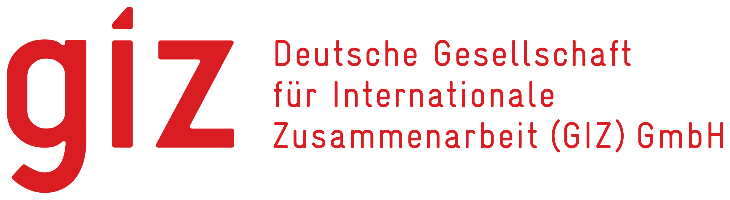 GIZ logo with red letters and the text Deutsche Gesellschaft für Internationale Zusammenarbeit (GIZ) GmbH.