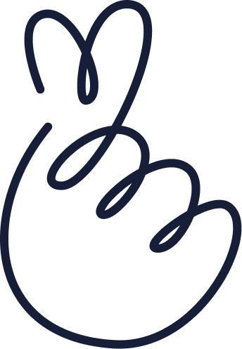 Minimalist line drawing of a hand making a small heart gesture with thumb and index finger.