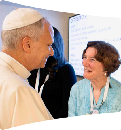 Pope Leo and Fran Ludwig