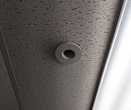 High-velocity Unico duct register in a ceiling