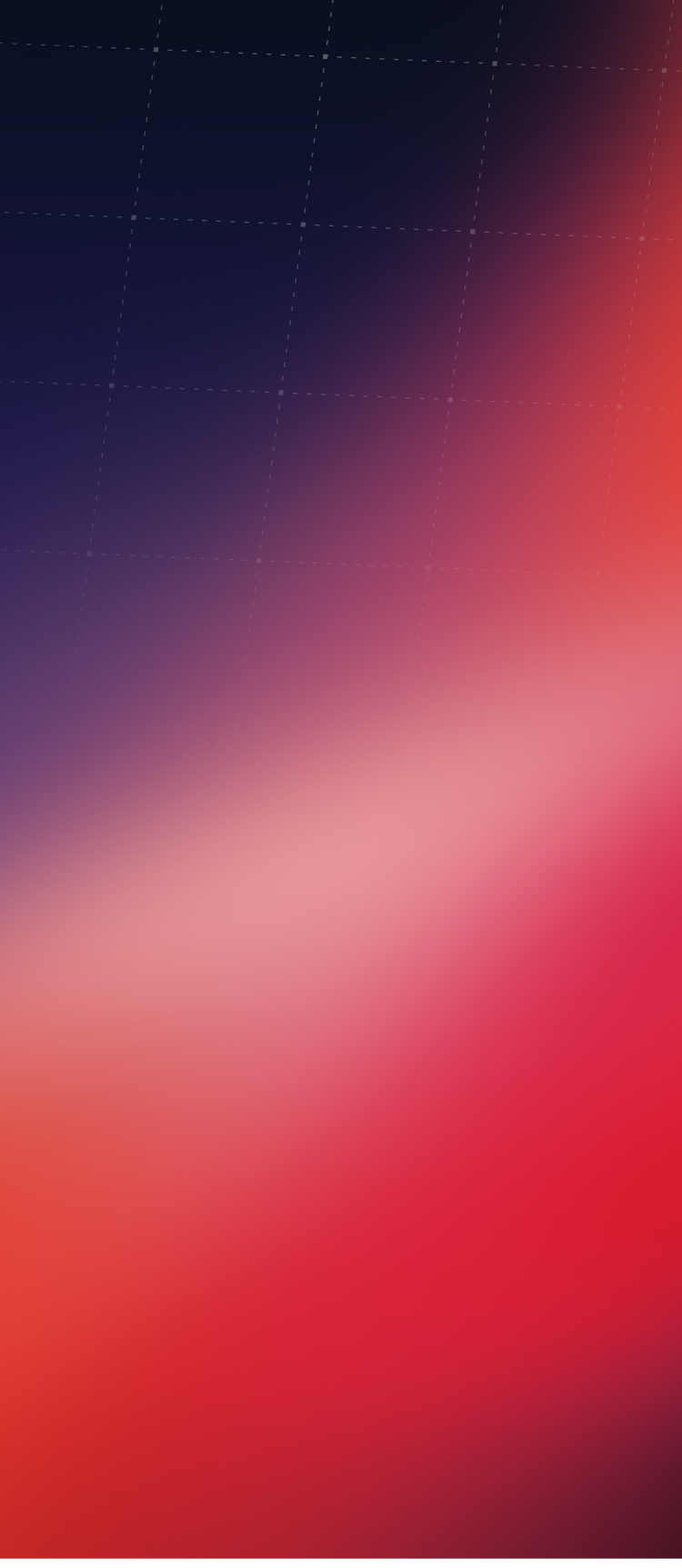 Gradient background blending dark blue on the left into pink and red on the right with a subtle dotted grid overlay.