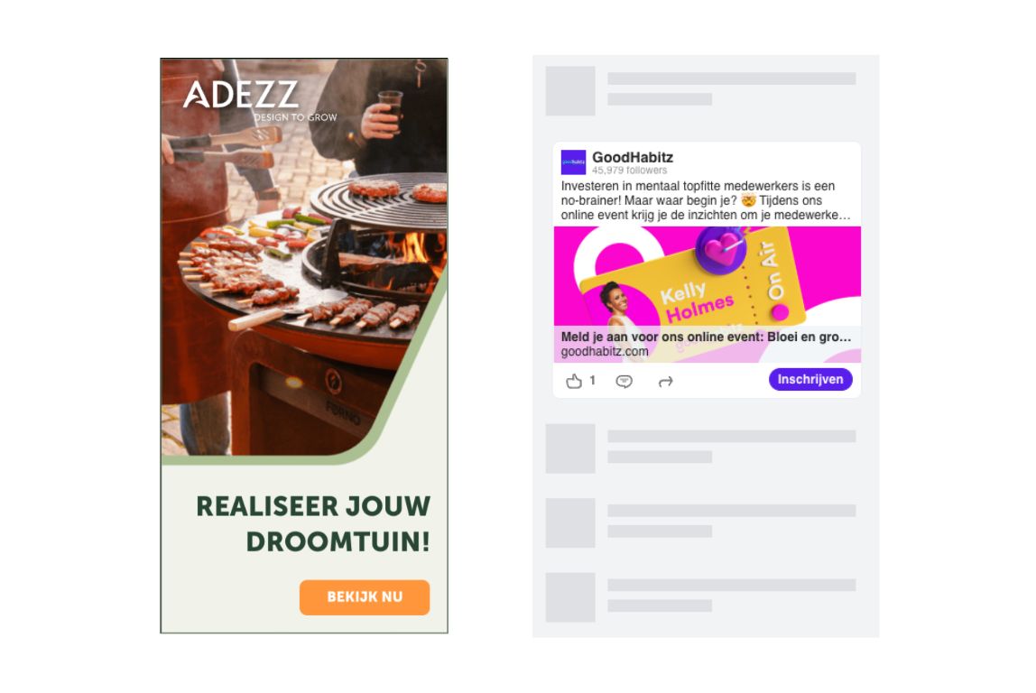 A medium rectangle and halfpage ad