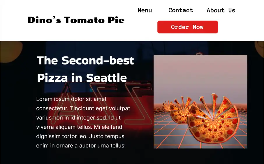 The thumbnail for my Dino's Retro Redesign case study on desktop.