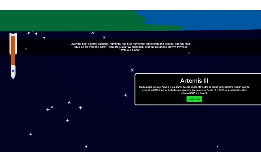 The thumbnail for my Through Time & Space case study on desktop.