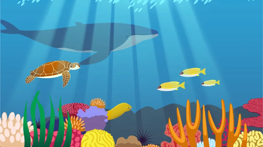 The thumbnail for Layers of Ocean Life in my portfolio.