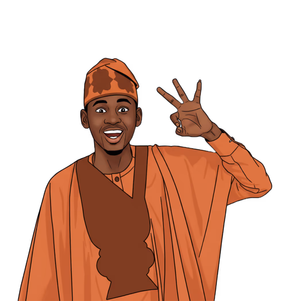 Excited African Man Yoruba In Attire