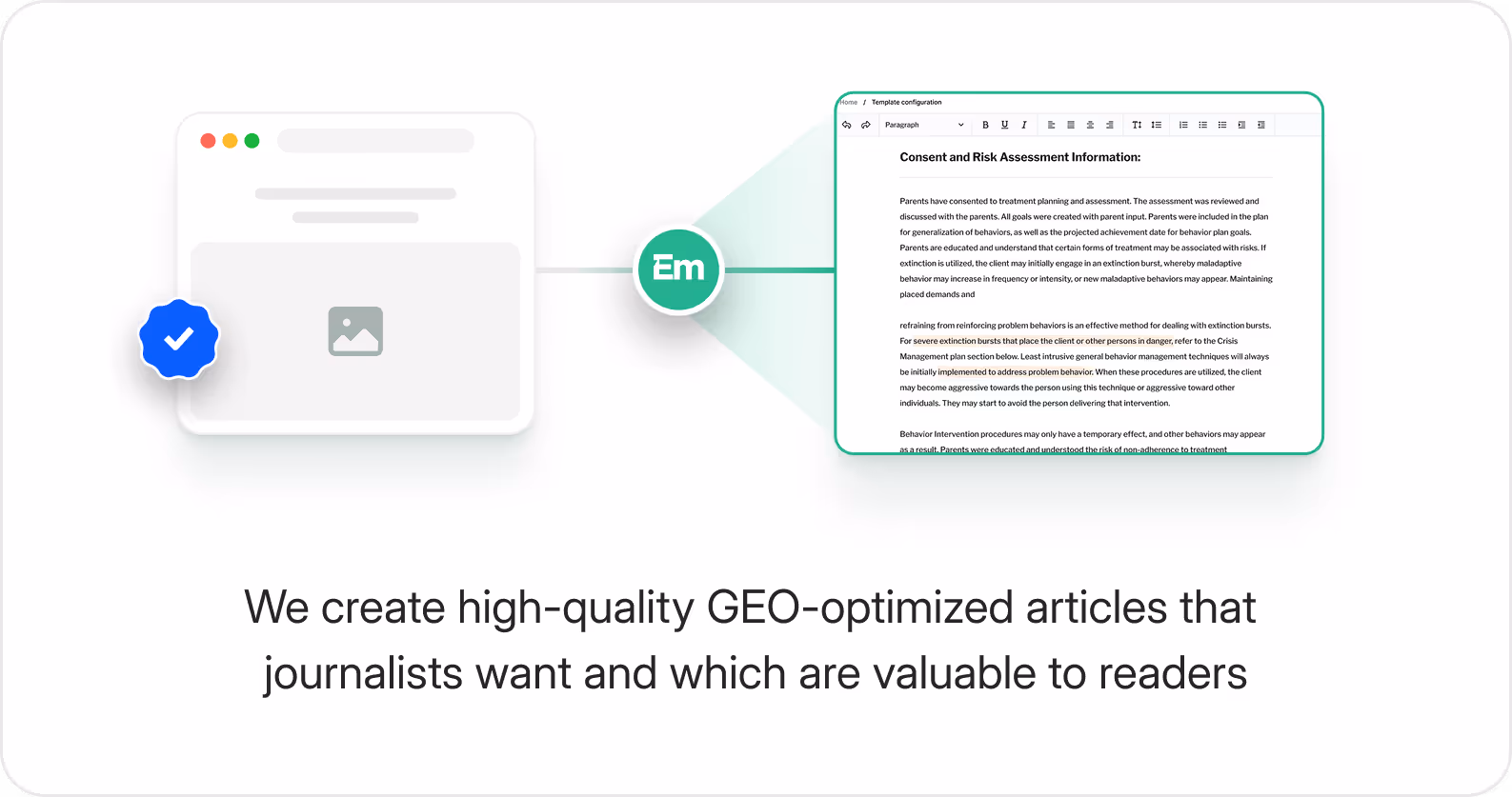 We create high-quality GEO-optimized articles journalists want and readers value.