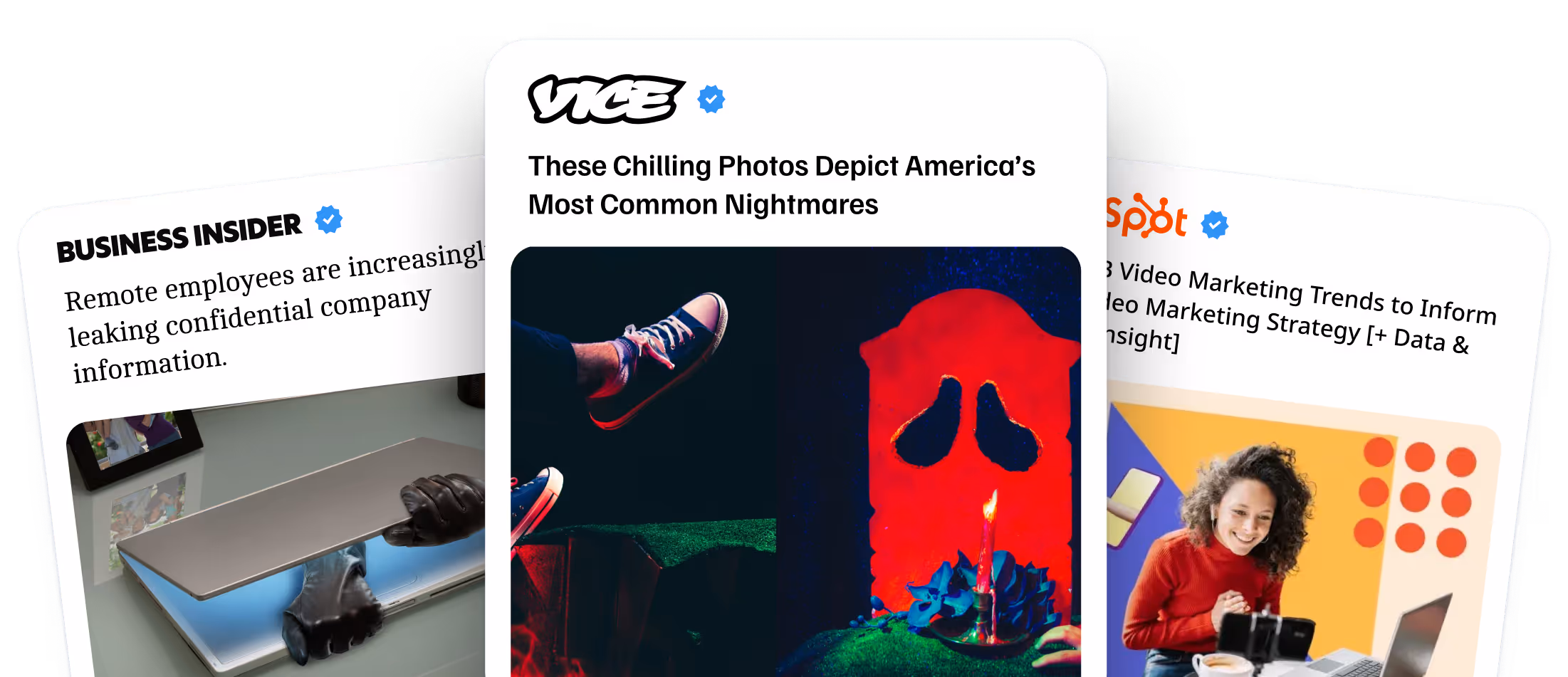 Articles shown from Business Insider, VICE, and HubSpot.