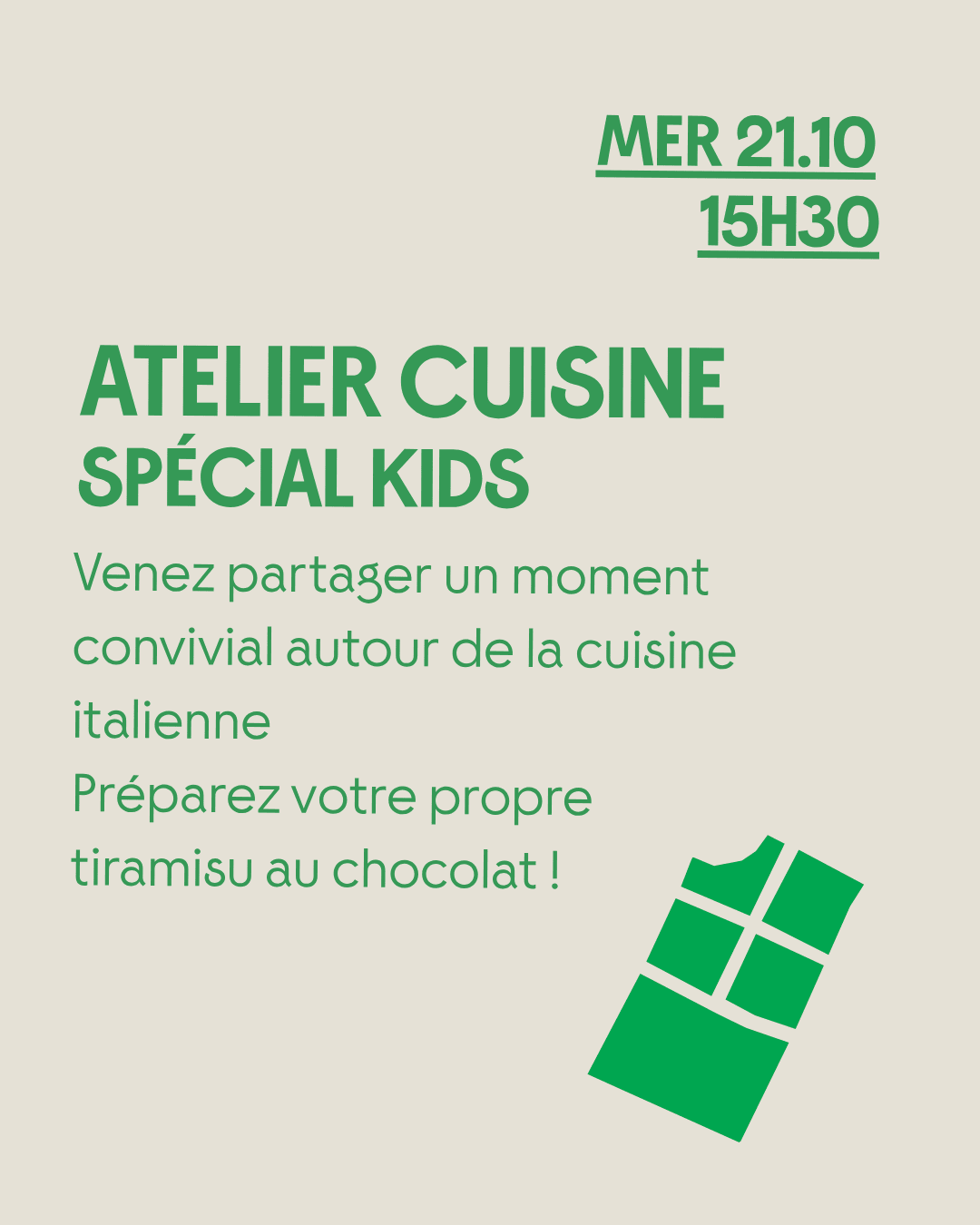 Atelier cuisine spécial Kids 