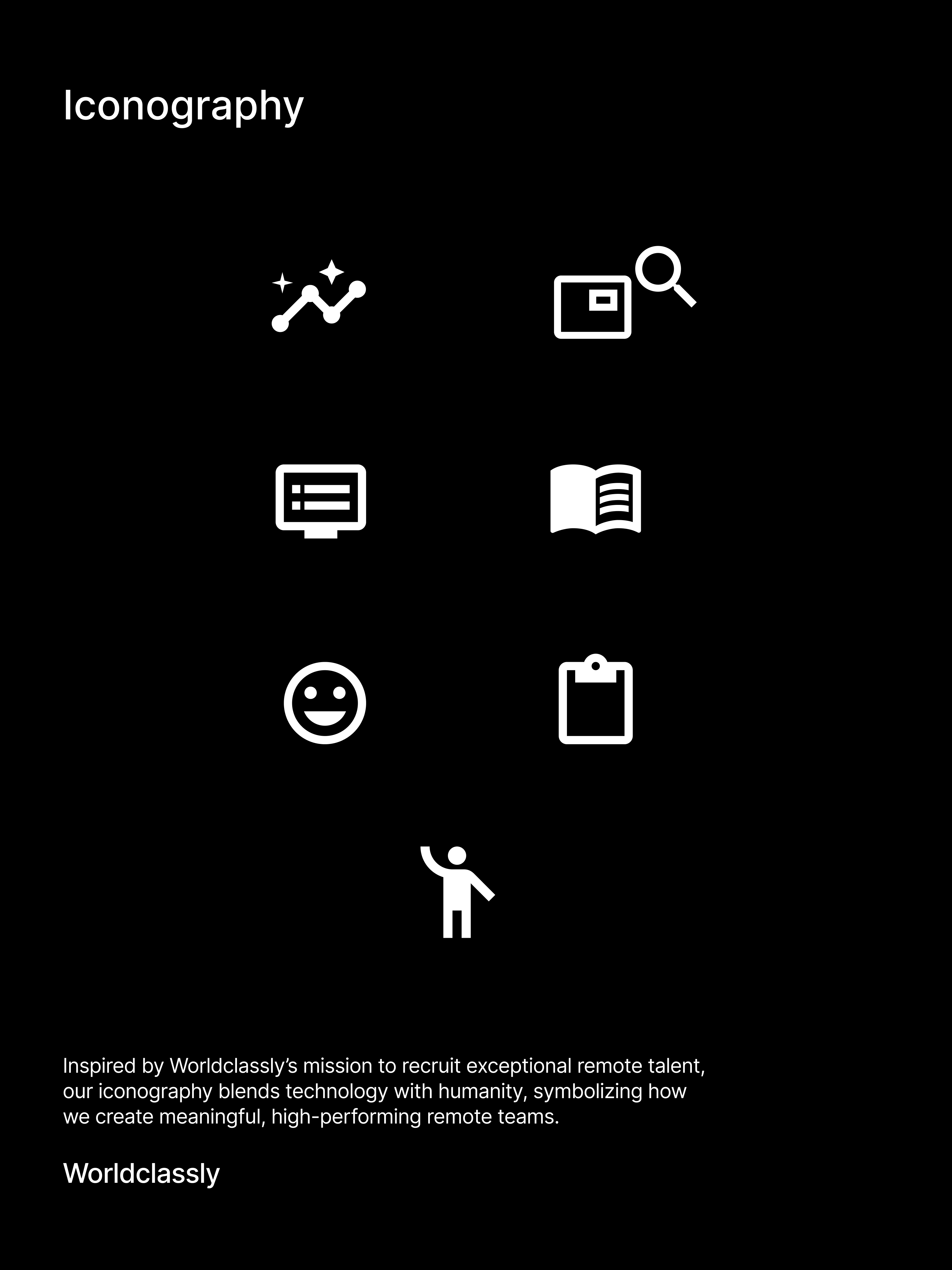 Brand guide iconography for Worldclassly