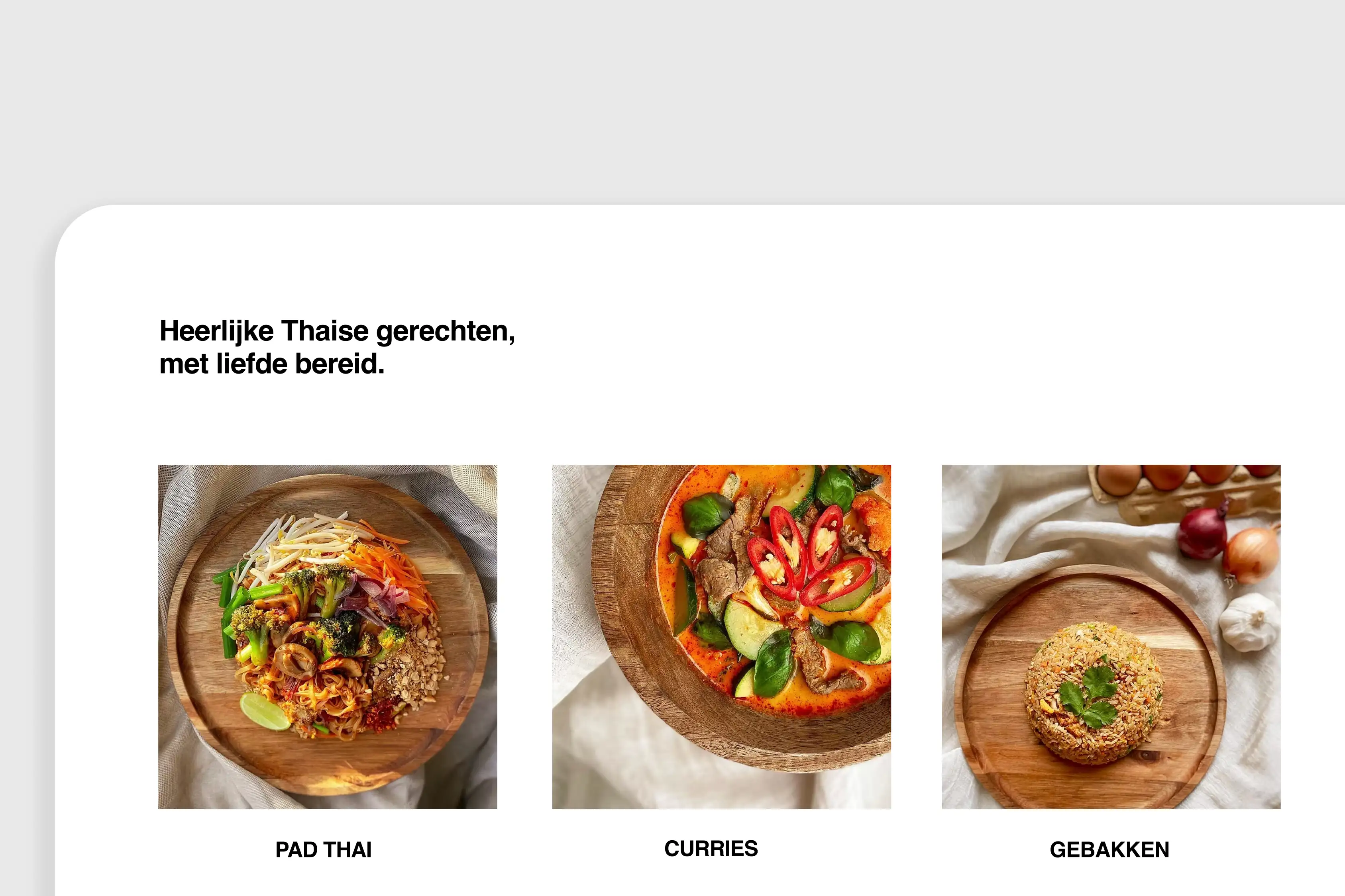 Website UI UX design & development for Pad Thai & More by Inch Design Studio