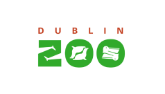Dublin Zoo logo with green letters and animal icons inside the O's.