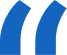 Blue stylized quotation mark symbol.