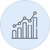 Icon of bar chart and line graph inside a light blue circle.