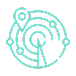 Abstract radar screen with concentric circles and a signal sweeping line in cyan on black background.