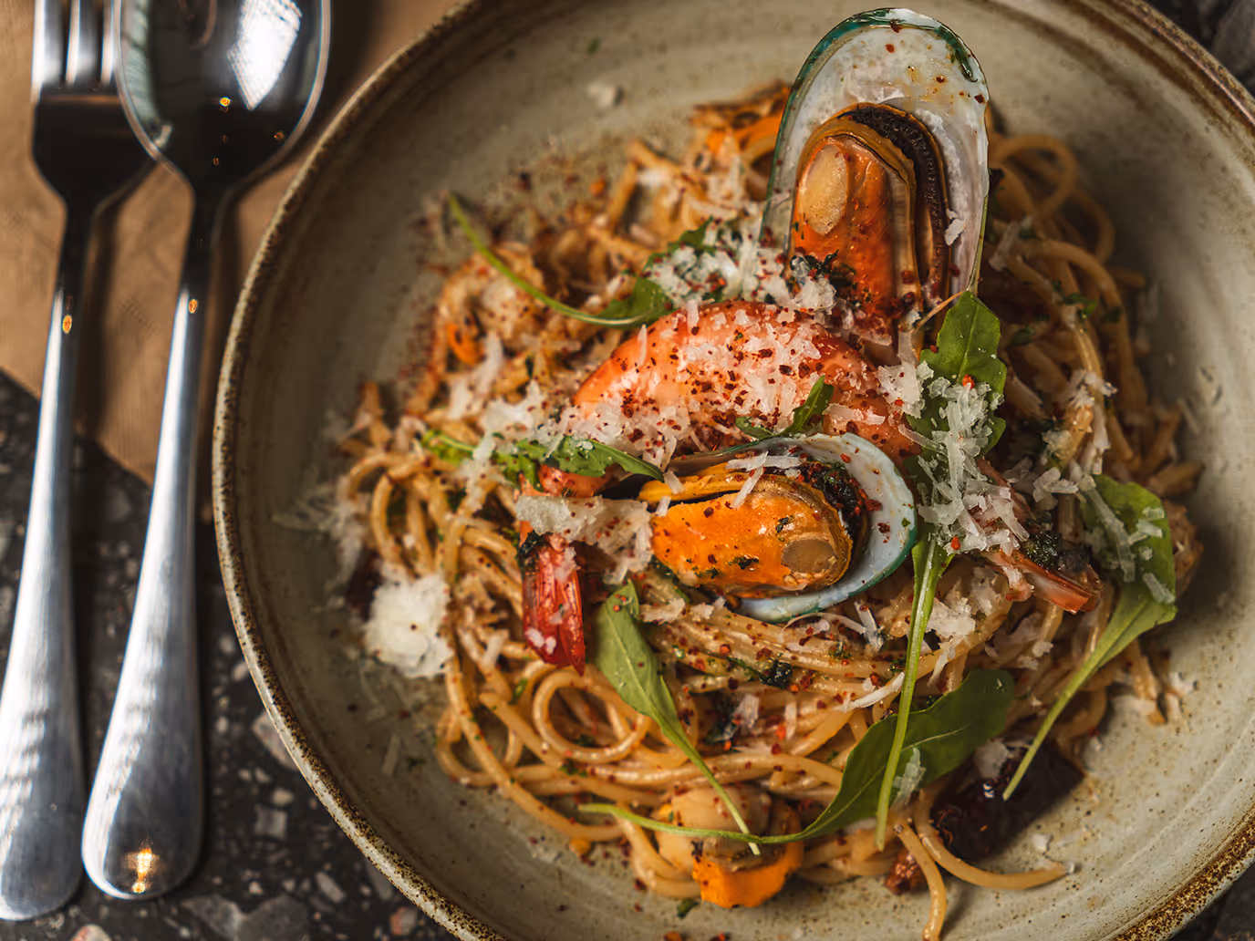 Sho Cafe Seafood Aglio Olio