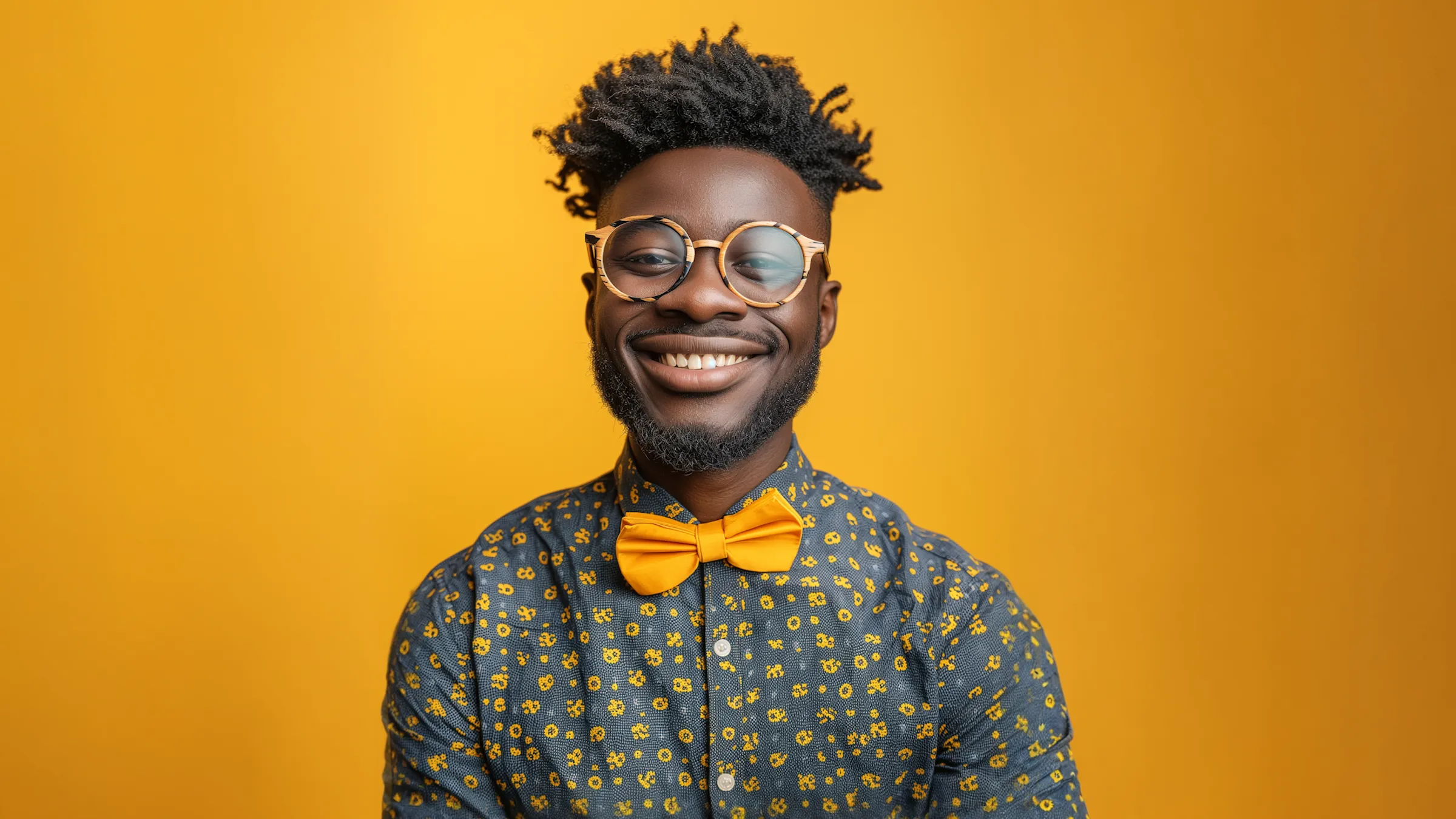 Dapper Young Man with Stylish Attire and Joyful Smile