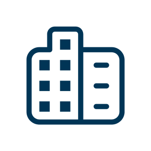 Icon of a industrial building representing an imaginative production company