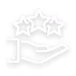 White Owner Icon displaying an open hand holding three stars.
