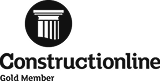 Constructionline Gold Member logo with column icon.